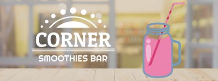 Designvorlage Pink drink in glass jar on table für Facebook Video cover