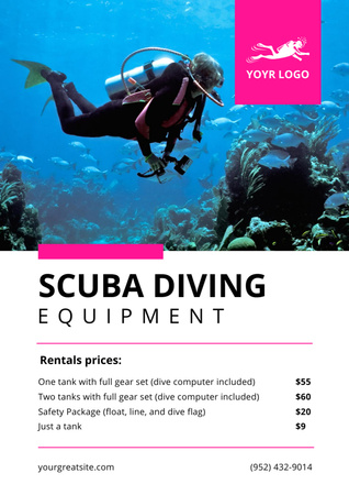 Scuba Diving Ad Poster A3 Design Template