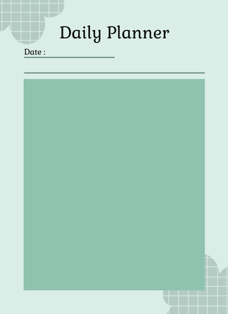 Daily Planner in Blue Green Notepad 4x5.5in Design Template