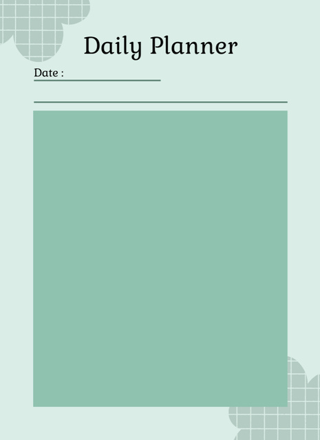 Simple Daily Planner in Blue Green Notepad 4x5.5in Tasarım Şablonu