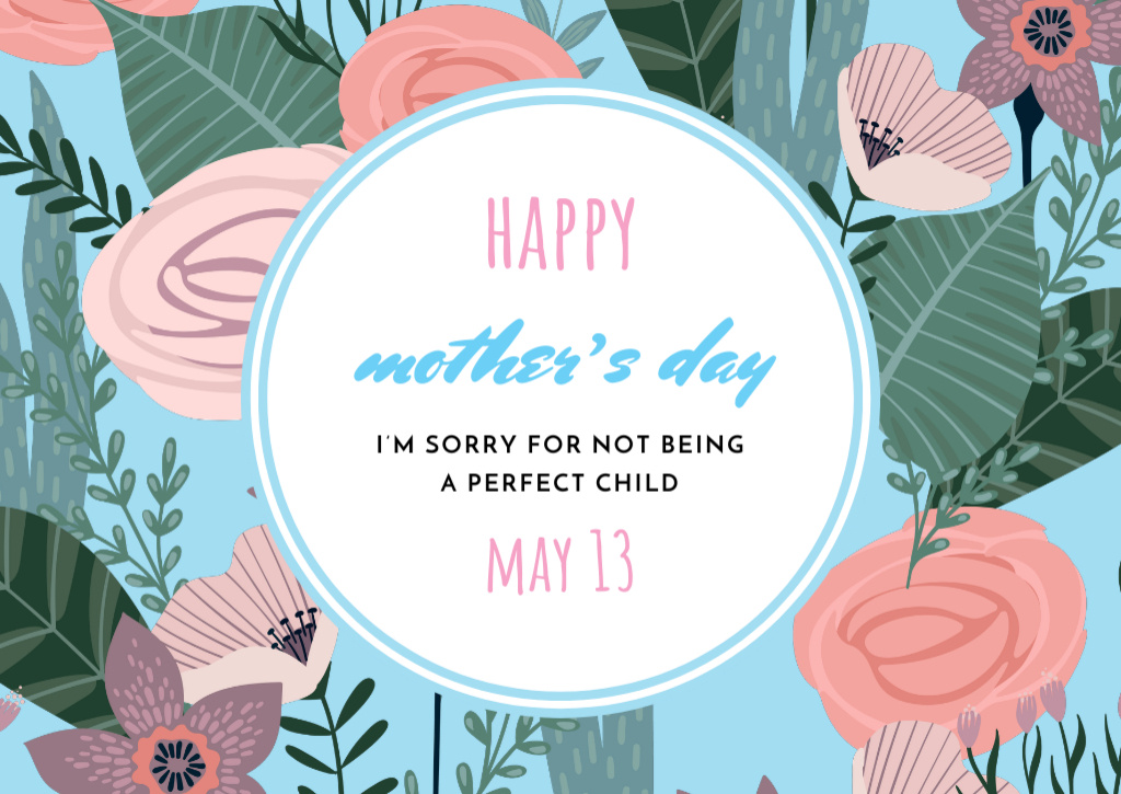 Plantilla de diseño de Happy Mother's Day Greeting with Bright Pink Roses Card 