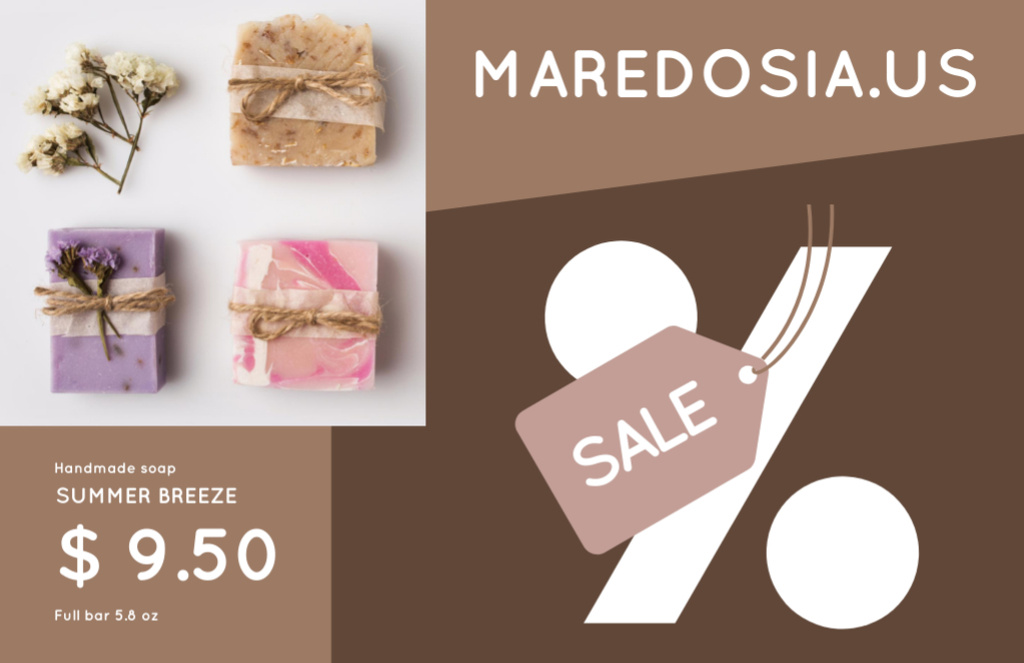 Natural Artisanal Soap Bars Sale Offer Flyer 5.5x8.5in Horizontal Modelo de Design