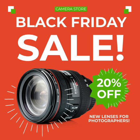 Platilla de diseño Black Friday Sale of Photo Equipment Instagram