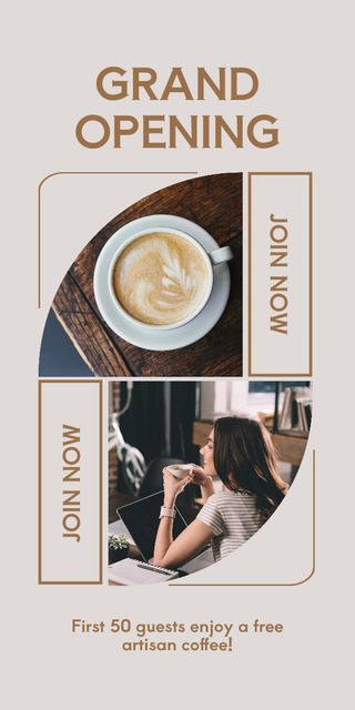 Ambient Cafe Grand Opening With Special Coffee Graphic Design Template