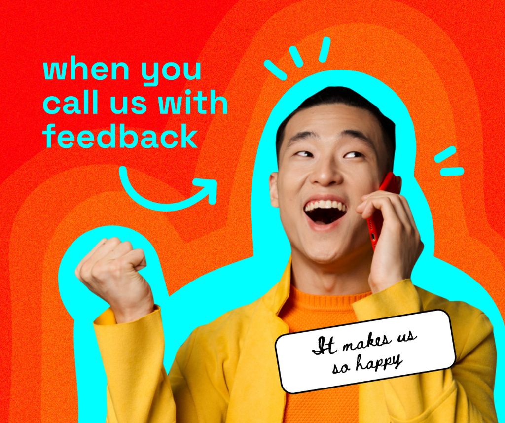 Manager is amused by Feedback Facebook Design Template