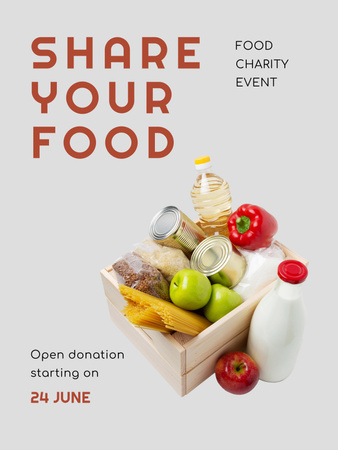 Food Charity Event Poster US Design Template