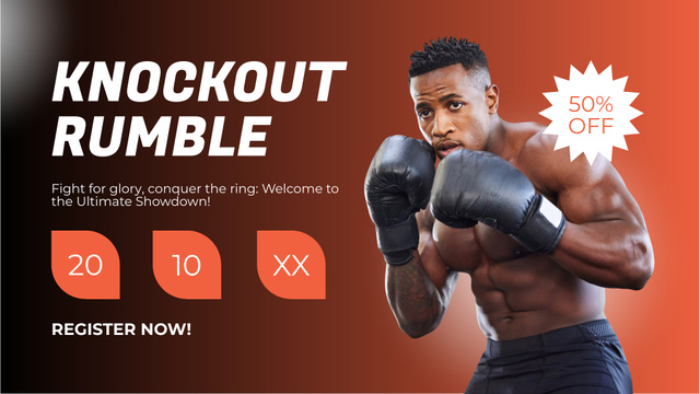 Boxing Classes Special Discount Offer FB event cover Design Template