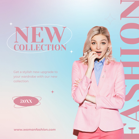 New Collection With Pink Colors Instagram Design Template