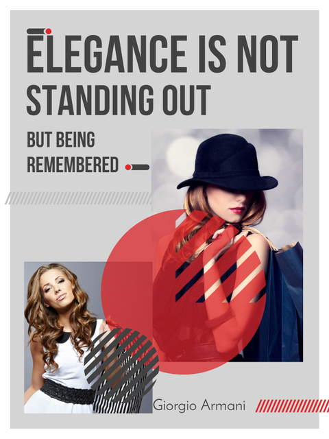 Plantilla de diseño de Shopping Quote Stylish Woman in Hat Poster US 