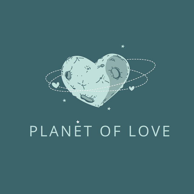 Love Planet Emblem with Illustration Logo 1080x1080px Design Template
