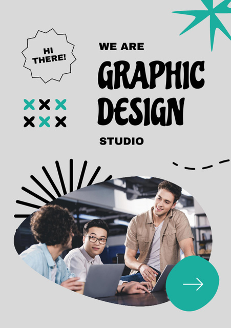 Graphic Design Studio Services Ad Flyer A5 Πρότυπο σχεδίασης