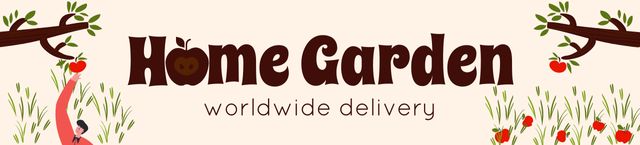 Garden Store Services Offer with Illustration of Branches Ebay Store Billboard tervezősablon