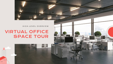 Platilla de diseño High Level Virtual Office Space Tour Video YouTube intro