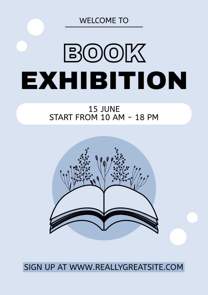 Designvorlage Books Exhibition Event Announcement für Poster