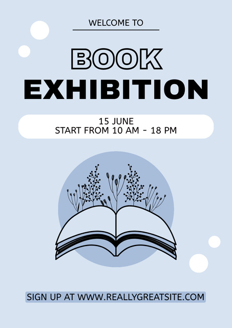 Books Exhibition Event Announcement Poster tervezősablon