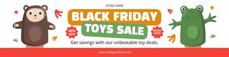 Ontwerpsjabloon van Twitter van Black Friday-verkoop van poppen