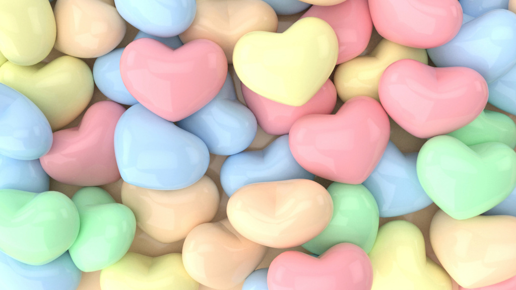 Cute Colorful Hearts on Valentine's Day Zoom Background Modelo de Design