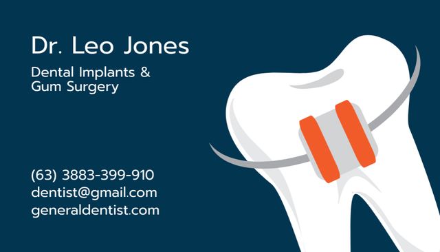 Ontwerpsjabloon van Business Card US van Offer of Dental Implant Services