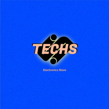 Electronics Store Emblem Logo Design Template