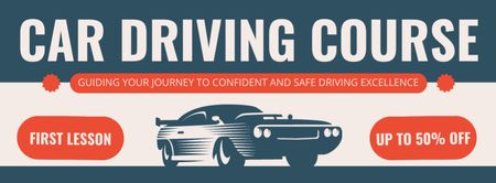 Platilla de diseño Comprehensive Car Driving Course With Discounts Facebook cover
