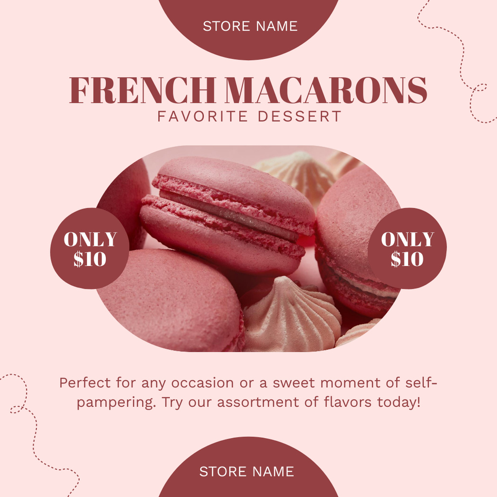 Offer for Favorite French Dessert Instagram Modelo de Design