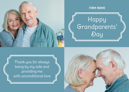 Happy Grand Parents' Day Postcard 5x7in Design Template