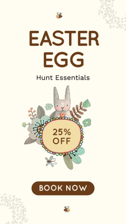 Easter Discounts with Adorable Illustration Instagram Video Story Design Template