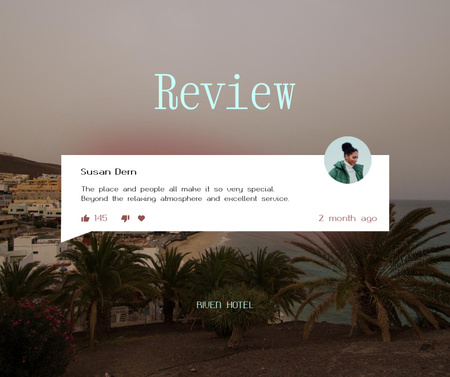 Visitor Review with Summer Cityscape Facebook Design Template