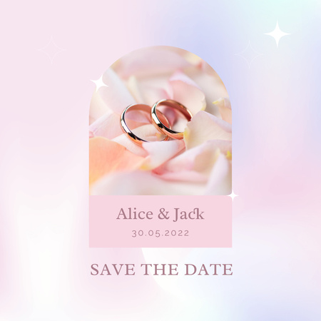 Cute Wedding Party Announcement Instagram Design Template