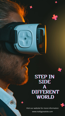 VR Gözlüklü Takım Elbiseli Adam Instagram Story Tasarım Şablonu