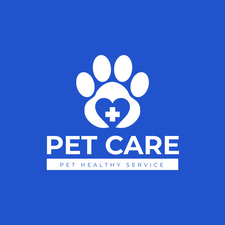 Centro de cuidados para animais de estimação em azul Animated Logo Modelo de Design