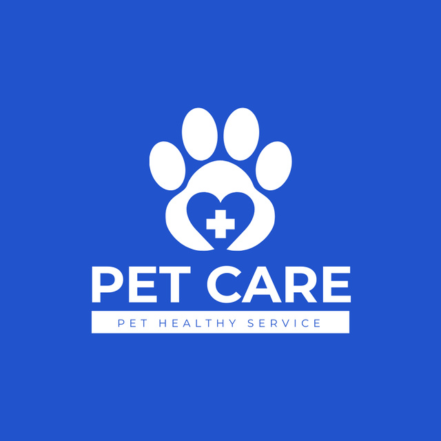 Ontwerpsjabloon van Animated Logo van Pet Care Center on Blue