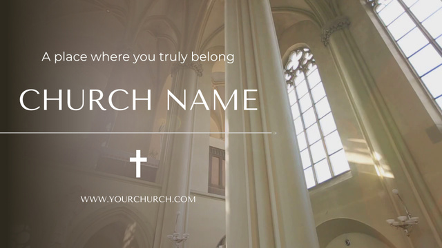 Template di design Old Church Interior With Promotion Full HD video