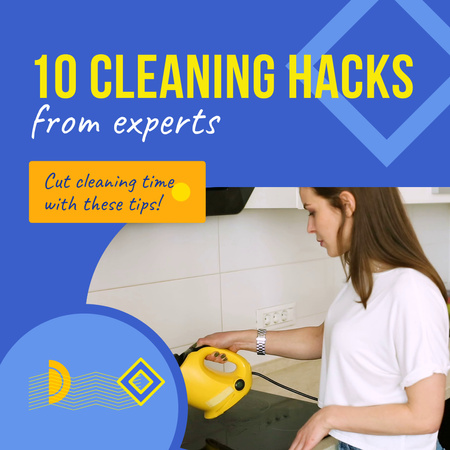 Professional Set Of Cleaning Tips And Tricks Animated Post Design Template