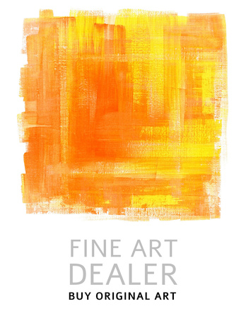 Fine Art Dealer Ad on Orange and White Flyer 8.5x11in Modelo de Design