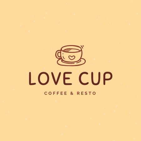 Platilla de diseño Cafe Ad with Cup of Coffee Logo