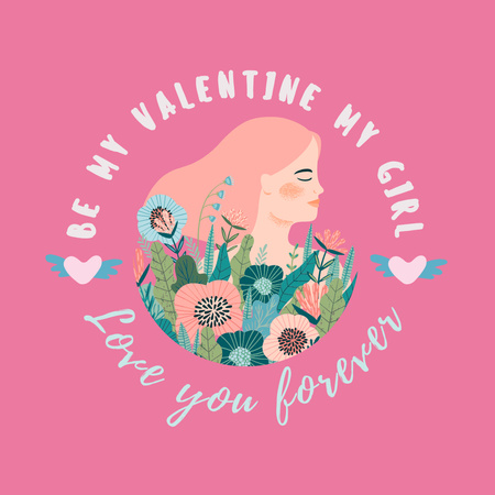 Ontwerpsjabloon van Instagram van Cute Valentine's Day Greeting