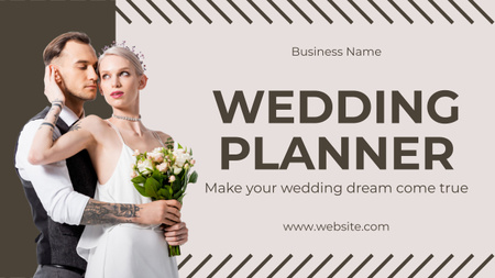 Oferta de serviços de planejamento de casamento com casal adorável Youtube Thumbnail Modelo de Design