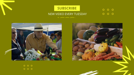 Modèle de visuel Épisodes vidéo sur le marché alimentaire - YouTube outro