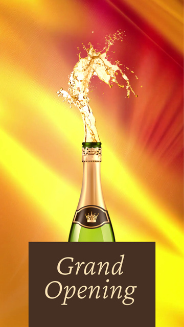 Plantilla de diseño de Grand Opening Party Announcement With Champagne Instagram Video Story 