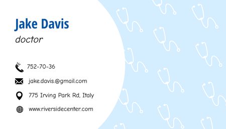 Contact Details of Doctor Business Card US Design Template