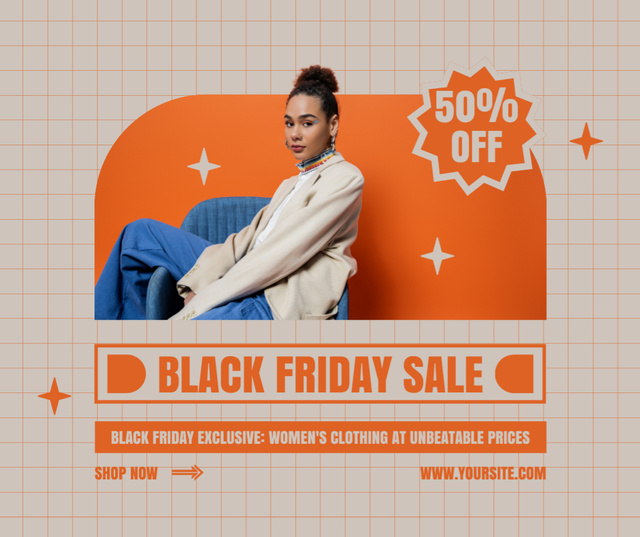 Black Friday Deals for Women's Clothes Facebook – шаблон для дизайну