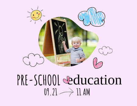 School Promotion Ad Flyer 8.5x11in Horizontal Design Template