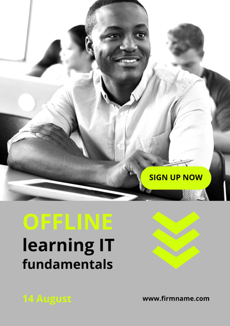 Ontwerpsjabloon van Poster van Initial Programming Courses Promotion In Gray