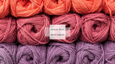 Knitting Festival Invitation with Wool Yarn Skeins Youtube Design Template