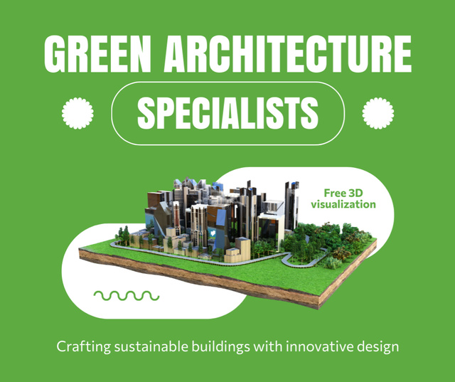 Szablon projektu Green City Architecture Specialist Service With Visualization Facebook