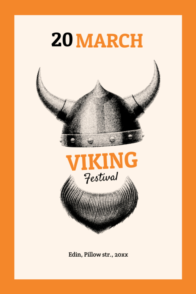 Viking Historical Festival Announcement Flyer 4x6in Design Template
