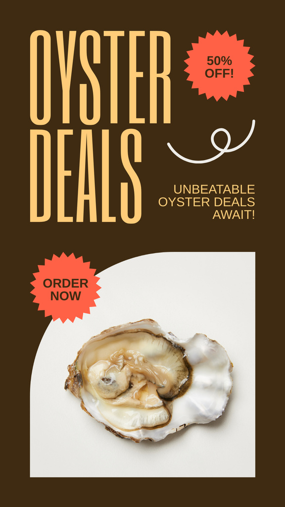 Offer of Delicious Oyster Deals Instagram Story Modelo de Design