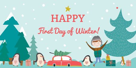 Happy first day of Winter Twitter Design Template
