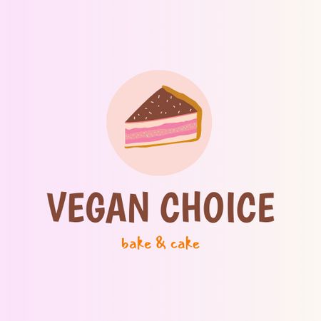 Bakery Ad with Yummy Vegan Cake Logo Design Template
